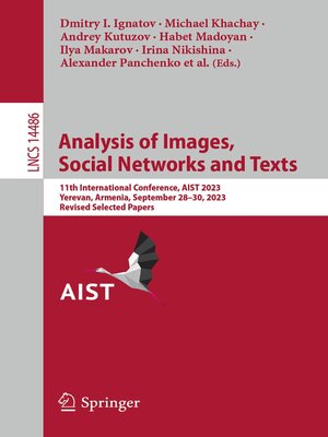 cover image of Analysis of Images, Social Networks and Texts